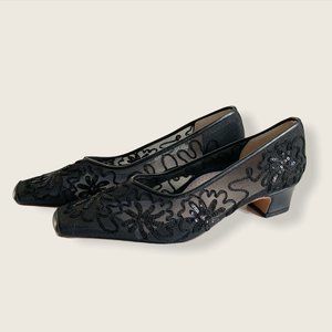Niveole black lace heels - US Women's Sz 8
